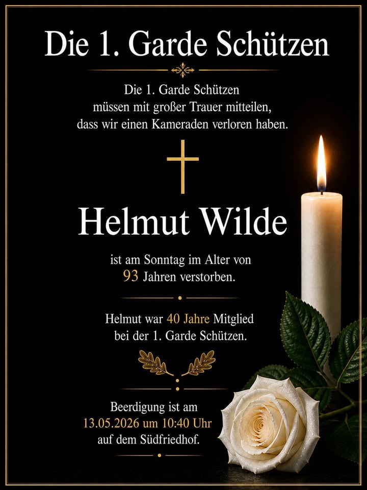 Alle Kameradinnen und Kameraden, die an der Beerdigung teilnehmen, werden gebeten, in…