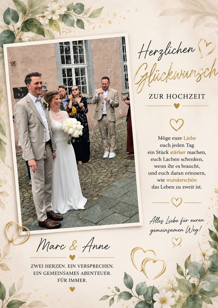 💍❤️ Herzlichen Glückwunsch zur Hochzeit, lieber Marc und liebe Anne!